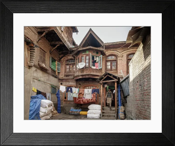 Framed Print : Wooden house, Old Srinagar, Kashmir, India, 2023. Creator: Peter Thompson Framed Print : Wooden house, Old Srinagar, Kashmir, India, 2023. Creator: Peter Thompson