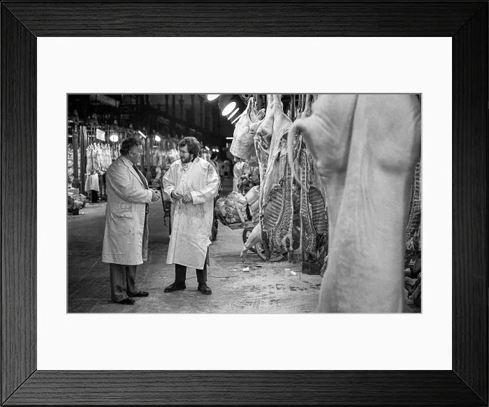 Framed Print : Smithfield Meat Market, City of London, January 1980. Creator: Peter Thompson Framed Print : Smithfield Meat Market, City of London, January 1980. Creator: Peter Thompson