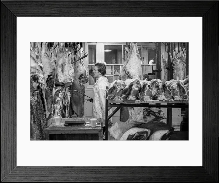 Framed Print : Smithfield Meat Market, City of London, January 1980. Creator: Peter Thompson Framed Print : Smithfield Meat Market, City of London, January 1980. Creator: Peter Thompson