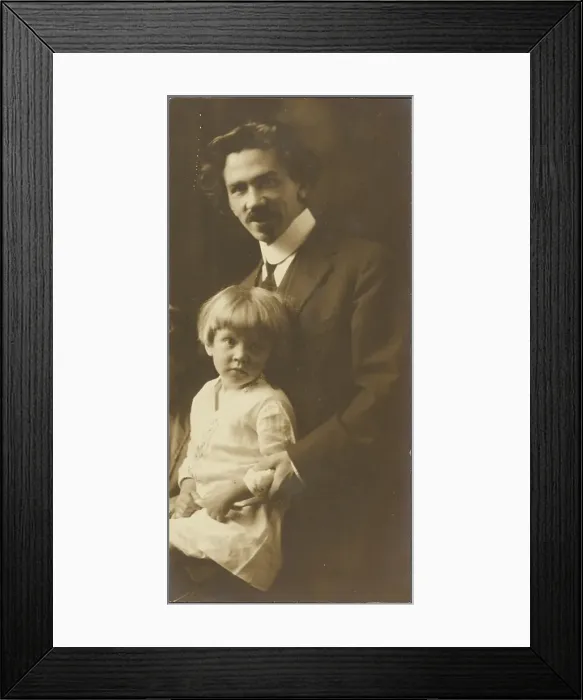 Framed Print : Portrait of a Man and Child, 1907-1943. Creator: Louis Fleckenstein Framed Print : Portrait of a Man and Child, 1907-1943. Creator: Louis Fleckenstein