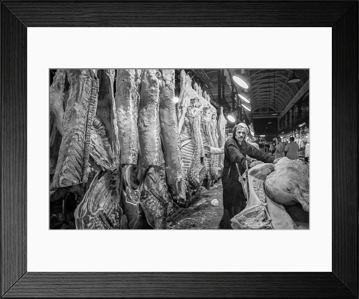 Framed Print : Smithfield Meat Market, City of London, January 1980. Creator: Peter Thompson Framed Print : Smithfield Meat Market, City of London, January 1980. Creator: Peter Thompson