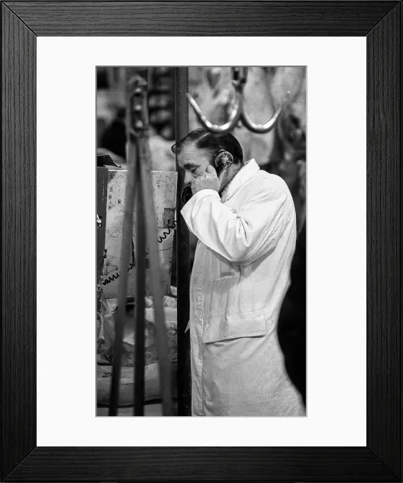 Framed Print : Smithfield Meat Market, City of London, January 1980. Creator: Peter Thompson Framed Print : Smithfield Meat Market, City of London, January 1980. Creator: Peter Thompson