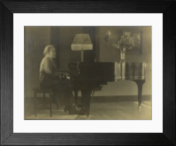 Framed Print : Portrait of a Woman Seated at the Piano, 1895-1907. Creator: Louis Fleckenstein Framed Print : Portrait of a Woman Seated at the Piano, 1895-1907. Creator: Louis Fleckenstein