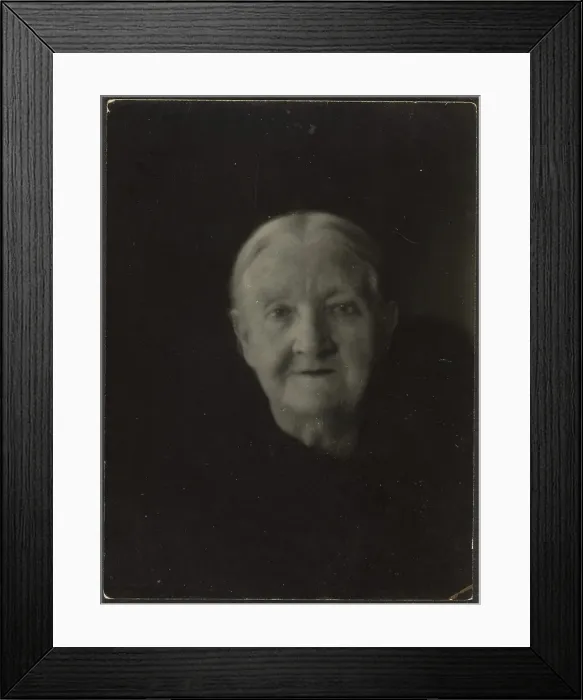 Framed Print : Portrait of an Old Woman in Dark Setting, 1907-1943. Creator: Louis Fleckenstein Framed Print : Portrait of an Old Woman in Dark Setting, 1907-1943. Creator: Louis Fleckenstein
