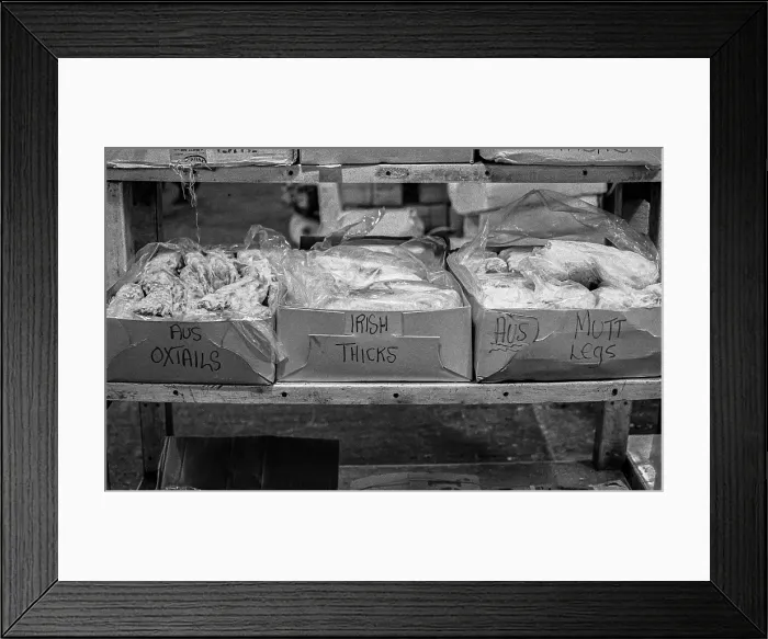 Framed Print : Smithfield Meat Market, City of London, January 1980. Creator: Peter Thompson Framed Print : Smithfield Meat Market, City of London, January 1980. Creator: Peter Thompson