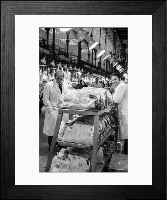 Framed Print : Smithfield Meat Market, City of London, January 1980. Creator: Peter Thompson