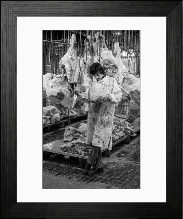 Framed Print : Smithfield Meat Market, City of London, January 1980. Creator: Peter Thompson Framed Print : Smithfield Meat Market, City of London, January 1980. Creator: Peter Thompson