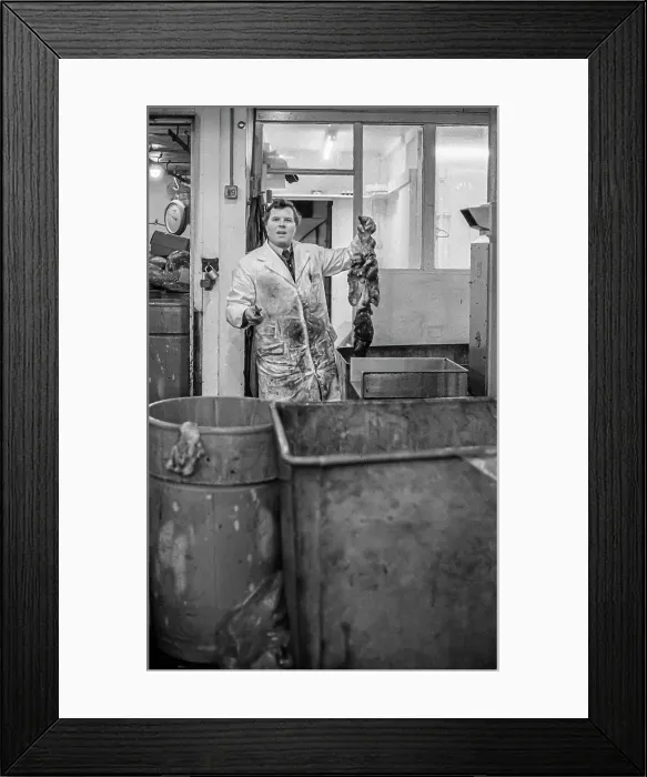 Framed Print : Smithfield Meat Market, City of London, January 1980. Creator: Peter Thompson Framed Print : Smithfield Meat Market, City of London, January 1980. Creator: Peter Thompson