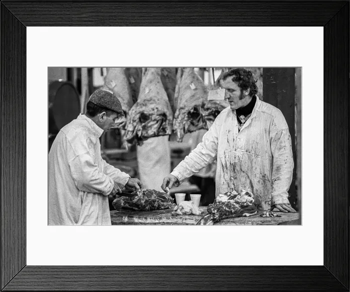 Framed Print : Smithfield Meat Market, City of London, January 1980. Creator: Peter Thompson Framed Print : Smithfield Meat Market, City of London, January 1980. Creator: Peter Thompson
