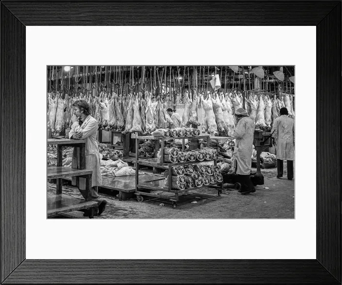 Framed Print : Smithfield Meat Market, City of London, January 1980. Creator: Peter Thompson Framed Print : Smithfield Meat Market, City of London, January 1980. Creator: Peter Thompson