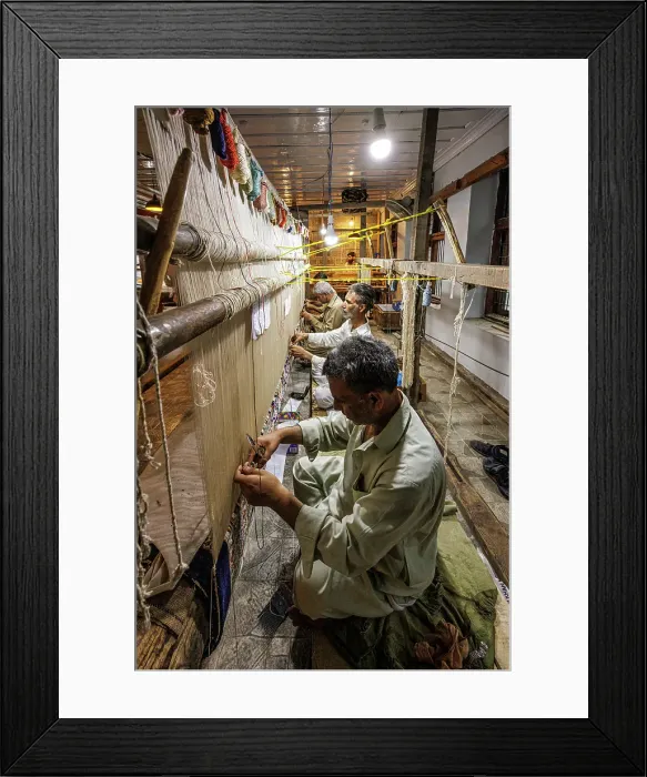 Framed Print : Carpet-making, Srinagar, Kashmir, India, 2023. Creator: Peter Thompson Framed Print : Carpet-making, Srinagar, Kashmir, India, 2023. Creator: Peter Thompson
