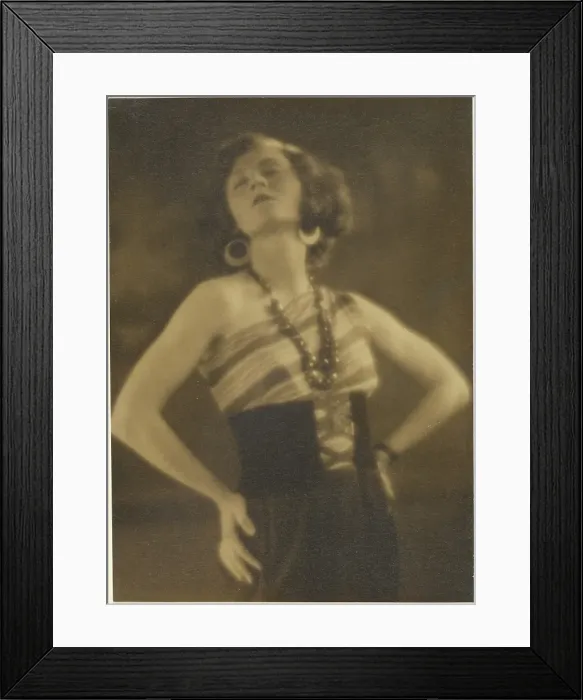 Framed Print : Portrait of a Woman with Arms Akimbo, 1907-1943. Creator: Louis Fleckenstein Framed Print : Portrait of a Woman with Arms Akimbo, 1907-1943. Creator: Louis Fleckenstein