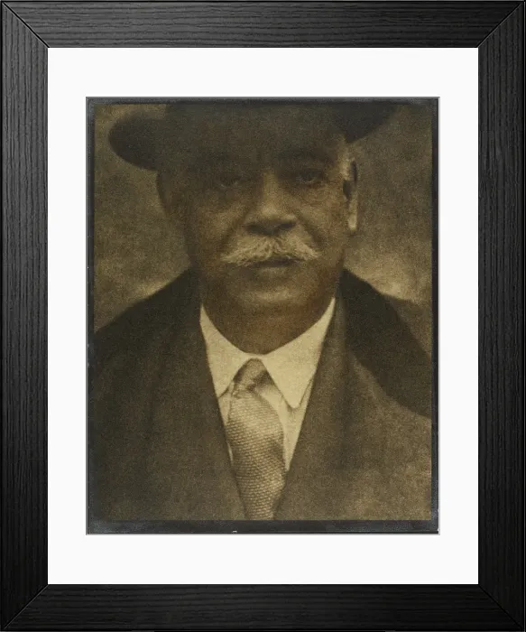 Framed Print : Portrait of a Man with Hat Brim, 1907-1943. Creator: Louis Fleckenstein Framed Print : Portrait of a Man with Hat Brim, 1907-1943. Creator: Louis Fleckenstein