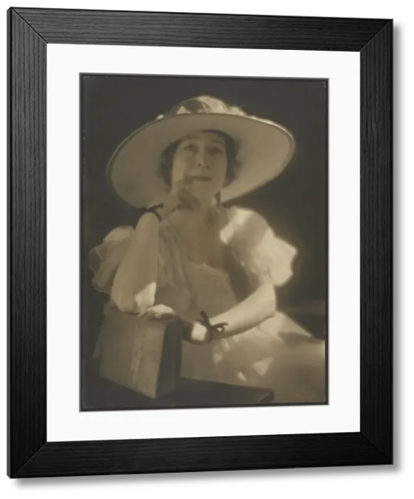 Framed Print : Portrait of a Woman with Ribbons at her Wrists, 1907-1943. Creator: Louis Fleckenstein Framed Print : Portrait of a Woman with Ribbons at her Wrists, 1907-1943. Creator: Louis Fleckenstein