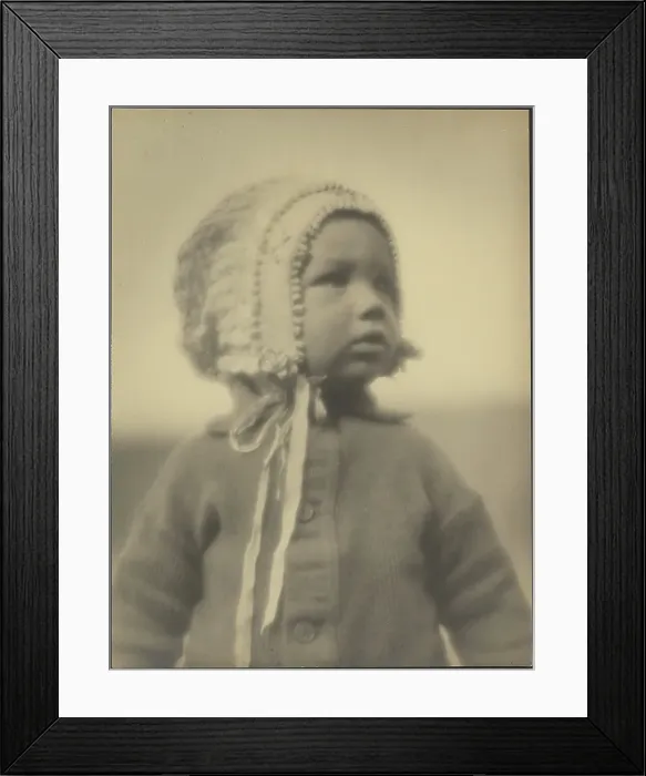 Framed Print : Portrait of a Child Wearing a Bonnet, 1907-1943. Creator: Louis Fleckenstein Framed Print : Portrait of a Child Wearing a Bonnet, 1907-1943. Creator: Louis Fleckenstein