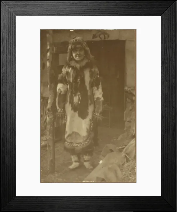 Framed Print : Portrait of a Woman in Native American Costume, 1895-1943. Creator: Louis Fleckenstein Framed Print : Portrait of a Woman in Native American Costume, 1895-1943. Creator: Louis Fleckenstein