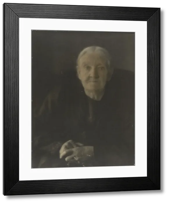 Framed Print : Portrait of a Woman with Hands Folded, 1907-1943. Creator: Louis Fleckenstein Framed Print : Portrait of a Woman with Hands Folded, 1907-1943. Creator: Louis Fleckenstein