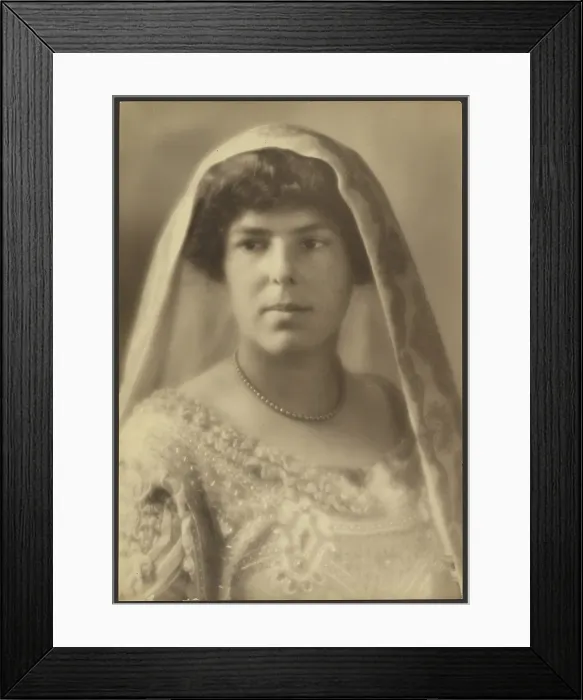 Framed Print : Portrait of a Bride with Beaded Dress, 1907-1943. Creator: Louis Fleckenstein Framed Print : Portrait of a Bride with Beaded Dress, 1907-1943. Creator: Louis Fleckenstein