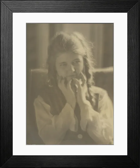 Framed Print : Portrait of a Girl with Ringlets, 1907-1943. Creator: Louis Fleckenstein Framed Print : Portrait of a Girl with Ringlets, 1907-1943. Creator: Louis Fleckenstein