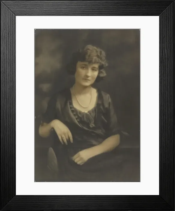 Framed Print : Portrait of a Woman with Pearl Necklace, 1907-1943. Creator: Louis Fleckenstein Framed Print : Portrait of a Woman with Pearl Necklace, 1907-1943. Creator: Louis Fleckenstein