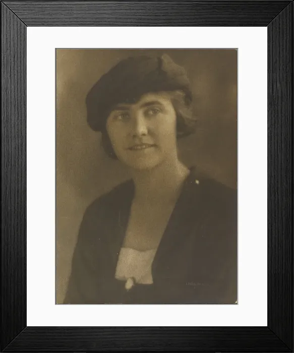 Framed Print : Portrait of a Woman with Cameo Pin, 1907-1924. Creator: Louis Fleckenstein Framed Print : Portrait of a Woman with Cameo Pin, 1907-1924. Creator: Louis Fleckenstein
