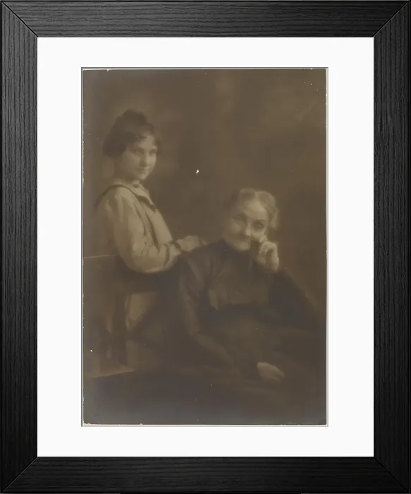 Framed Print : Portrait of Old Woman and Young Girl, 1907-1943. Creator: Louis Fleckenstein Framed Print : Portrait of Old Woman and Young Girl, 1907-1943. Creator: Louis Fleckenstein