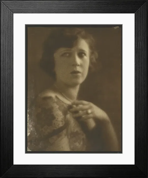 Framed Print : Portrait of a Woman Wearing Lace Top, 1907-1943. Creator: Louis Fleckenstein Framed Print : Portrait of a Woman Wearing Lace Top, 1907-1943. Creator: Louis Fleckenstein