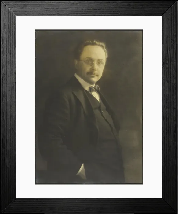 Framed Print : Portrait of a Man Standing with Hand in Pocket, 1907-1943. Creator: Louis Fleckenstein Framed Print : Portrait of a Man Standing with Hand in Pocket, 1907-1943. Creator: Louis Fleckenstein