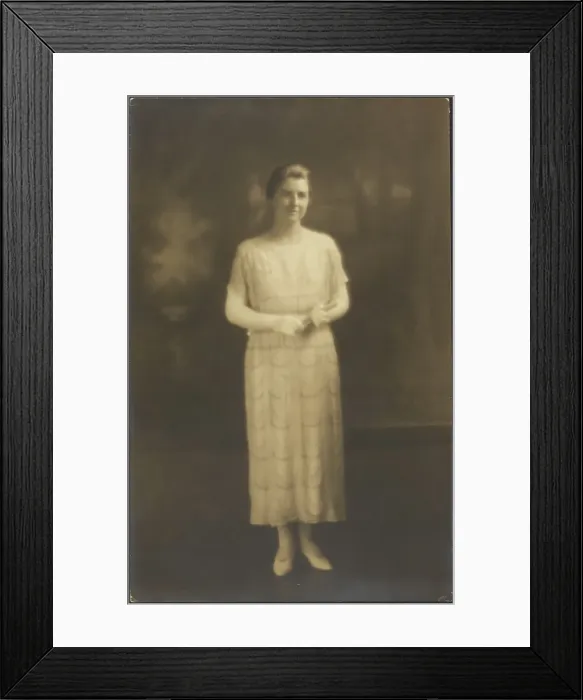 Framed Print : Portrait of a Woman in Elbow Gloves, 1907-1943. Creator: Louis Fleckenstein Framed Print : Portrait of a Woman in Elbow Gloves, 1907-1943. Creator: Louis Fleckenstein