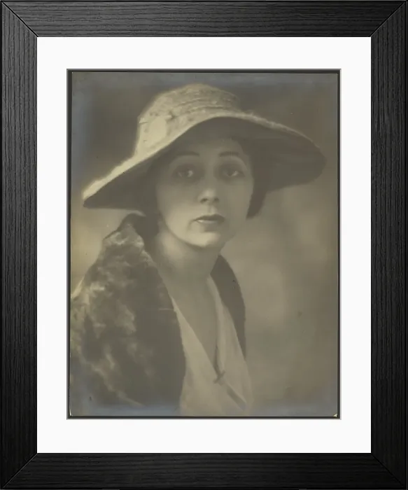 Framed Print : Portrait of a Woman In Fur Capelet, 1907-1943. Creator: Louis Fleckenstein Framed Print : Portrait of a Woman In Fur Capelet, 1907-1943. Creator: Louis Fleckenstein