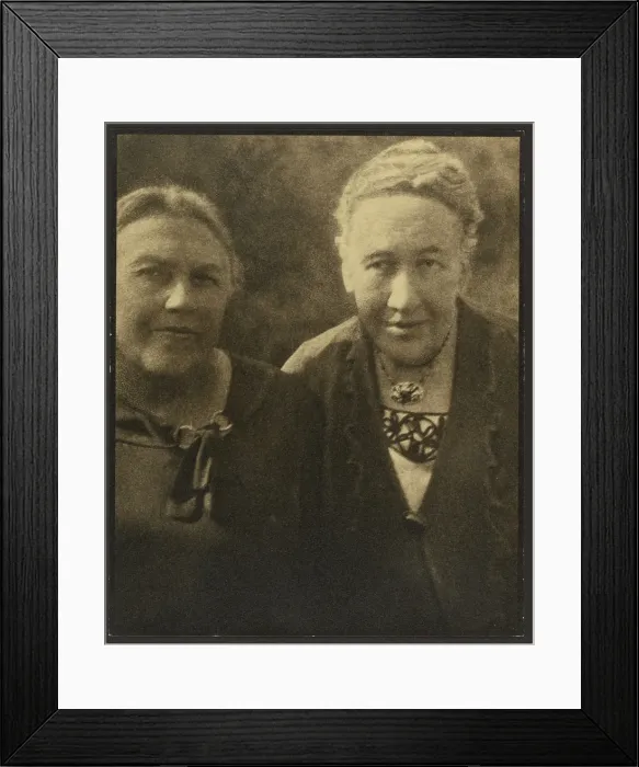 Framed Print : Portrait of Two Women Before Tapestry, 1907-1924. Creator: Louis Fleckenstein Framed Print : Portrait of Two Women Before Tapestry, 1907-1924. Creator: Louis Fleckenstein