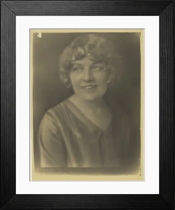 Framed Print : Portrait of a Woman in Satin Shirt, 1907-1943. Creator: Louis Fleckenstein