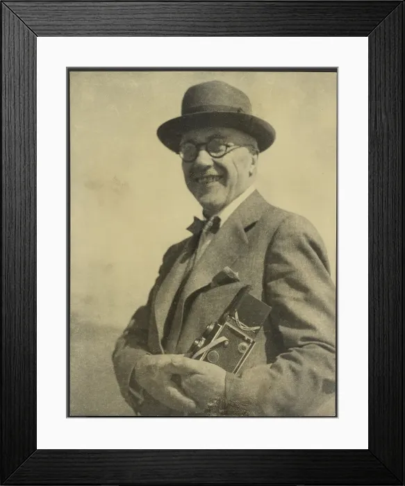 Framed Print : Portrait of a Man with a Camera, 1895-1943. Creator: Louis Fleckenstein Framed Print : Portrait of a Man with a Camera, 1895-1943. Creator: Louis Fleckenstein
