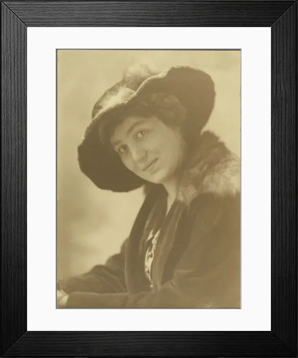 Framed Print : Portrait of a Woman in Fur Hat, 1907-1943. Creator: Louis Fleckenstein Framed Print : Portrait of a Woman in Fur Hat, 1907-1943. Creator: Louis Fleckenstein