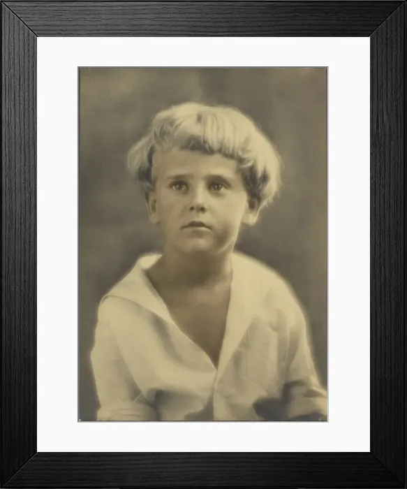 Framed Print : Portrait of a Young Boy in White Shirt, 1907-1943. Creator: Louis Fleckenstein Framed Print : Portrait of a Young Boy in White Shirt, 1907-1943. Creator: Louis Fleckenstein