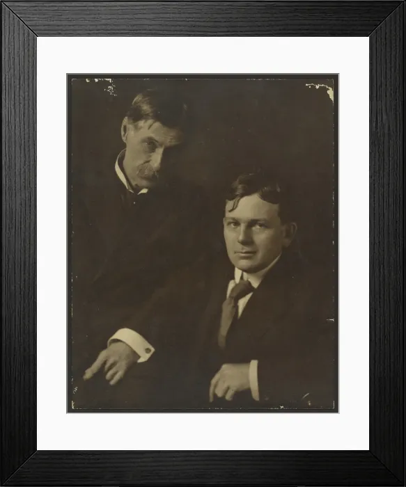Framed Print : Portrait of Two Men in Suits, 1907-1943. Creator: Louis Fleckenstein Framed Print : Portrait of Two Men in Suits, 1907-1943. Creator: Louis Fleckenstein