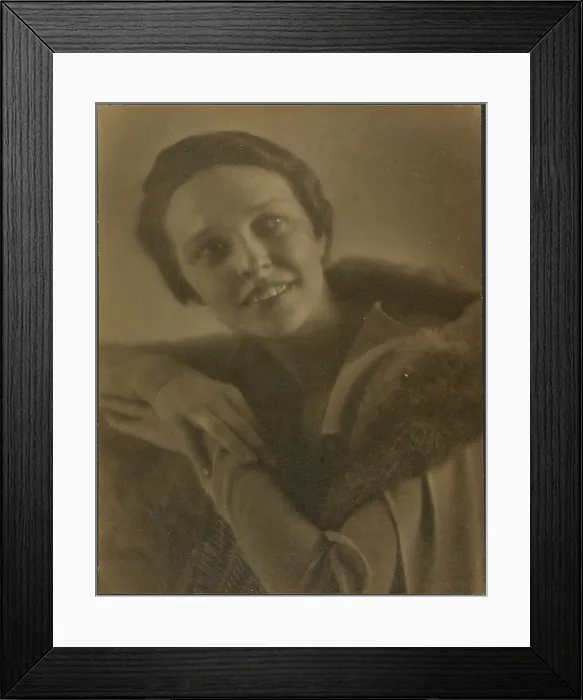 Framed Print : Portrait of a Woman Leaning on Chair, 1907-1943. Creator: Louis Fleckenstein Framed Print : Portrait of a Woman Leaning on Chair, 1907-1943. Creator: Louis Fleckenstein