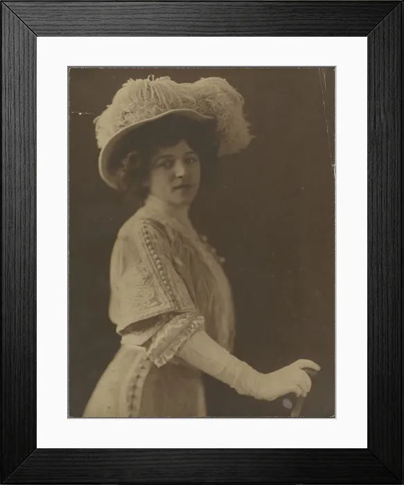 Framed Print : Portrait of a Woman Standing with Umbrella, 1907-1943. Creator: Louis Fleckenstein Framed Print : Portrait of a Woman Standing with Umbrella, 1907-1943. Creator: Louis Fleckenstein