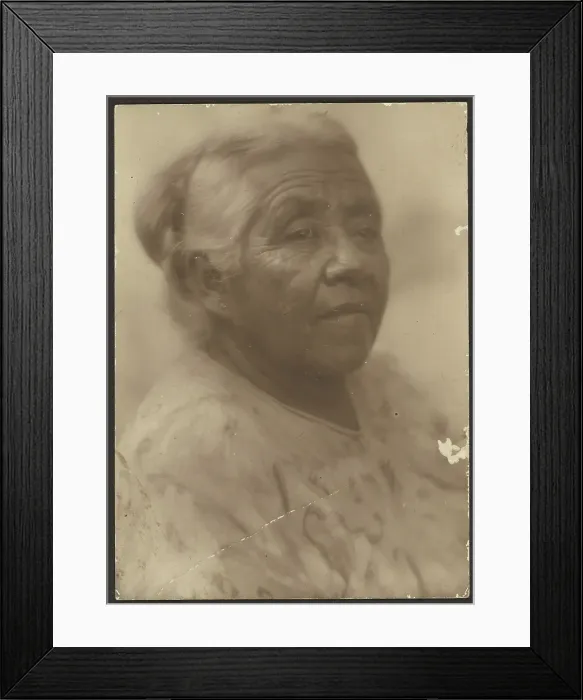 Framed Print : Portrait of a Woman with Patterned Blouse, 1907-1943. Creator: Louis Fleckenstein Framed Print : Portrait of a Woman with Patterned Blouse, 1907-1943. Creator: Louis Fleckenstein