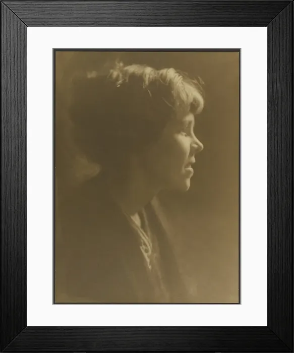 Framed Print : Portrait of a Woman with Hair in Loose Bun, 1907-1943. Creator: Louis Fleckenstein Framed Print : Portrait of a Woman with Hair in Loose Bun, 1907-1943. Creator: Louis Fleckenstein