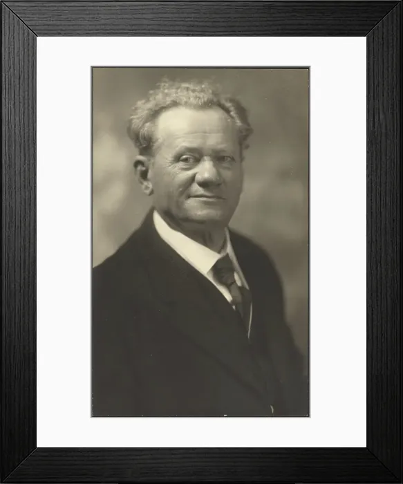 Framed Print : Portrait of a Man in Black Striped Suit, 1907-1943. Creator: Louis Fleckenstein Framed Print : Portrait of a Man in Black Striped Suit, 1907-1943. Creator: Louis Fleckenstein