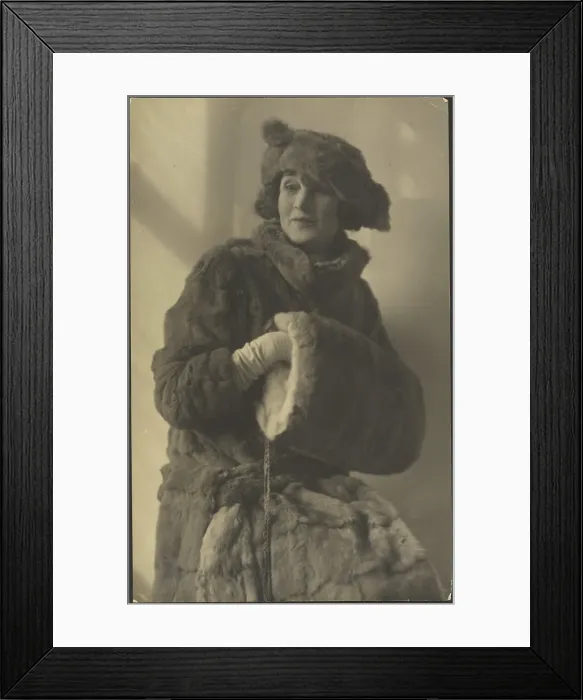 Framed Print : Portrait of a Woman in Furs with Muff, 1907-1943. Creator: Louis Fleckenstein Framed Print : Portrait of a Woman in Furs with Muff, 1907-1943. Creator: Louis Fleckenstein