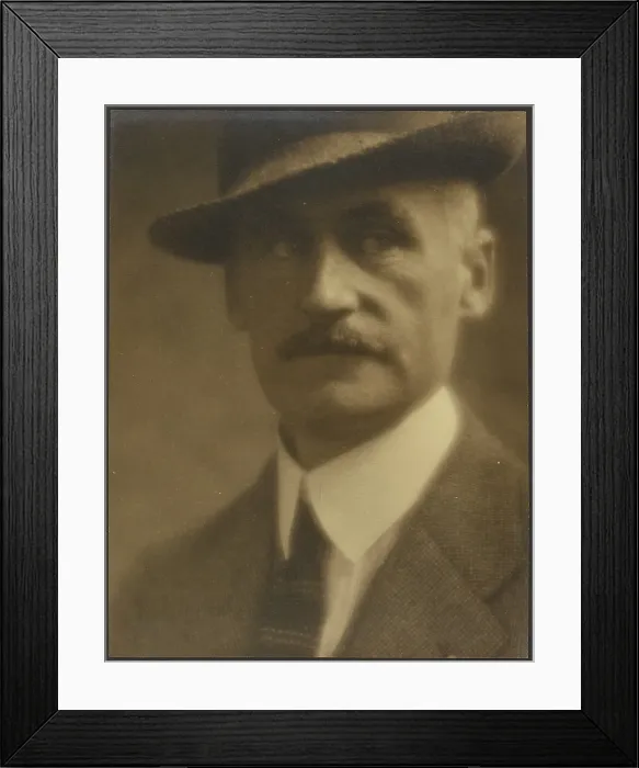 Framed Print : Portrait of a Man with Straw Hat, 1907-1943. Creator: Louis Fleckenstein Framed Print : Portrait of a Man with Straw Hat, 1907-1943. Creator: Louis Fleckenstein