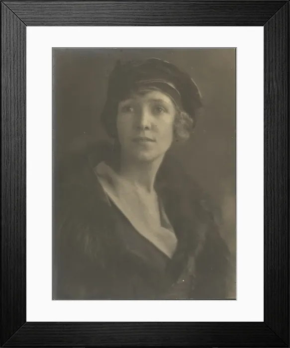 Framed Print : Portrait of a Woman with Velvet Hat, 1907-1943. Creator: Louis Fleckenstein Framed Print : Portrait of a Woman with Velvet Hat, 1907-1943. Creator: Louis Fleckenstein