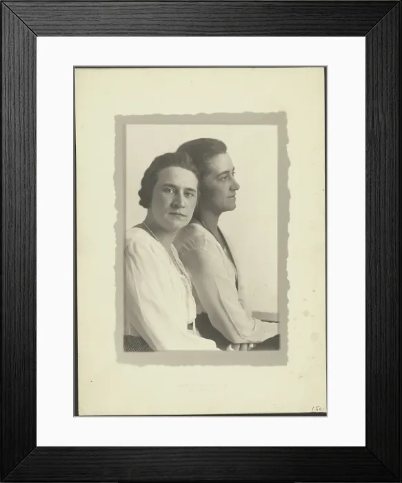Framed Print : Portrait of Two Women Against White Backdrop, 1907-1924. Creator: Louis Fleckenstein Framed Print : Portrait of Two Women Against White Backdrop, 1907-1924. Creator: Louis Fleckenstein