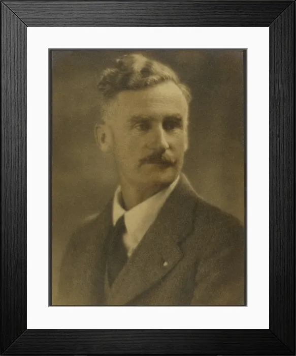 Framed Print : Portrait of a Man with White Lapel Pin, 1907-1943. Creator: Louis Fleckenstein Framed Print : Portrait of a Man with White Lapel Pin, 1907-1943. Creator: Louis Fleckenstein