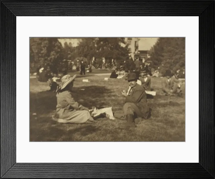 Framed Print : Park Scene, Possibly Self-Portrait, 1907-1943. Creator: Louis Fleckenstein Framed Print : Park Scene, Possibly Self-Portrait, 1907-1943. Creator: Louis Fleckenstein