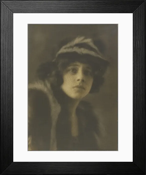 Framed Print : Portrait of a Woman in Fur Hat, 1907-1943. Creator: Louis Fleckenstein Framed Print : Portrait of a Woman in Fur Hat, 1907-1943. Creator: Louis Fleckenstein