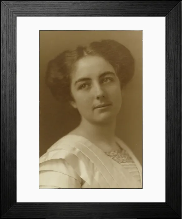 Framed Print : Portrait of a Woman in Pleated Dress, 1907-1943. Creator: Louis Fleckenstein Framed Print : Portrait of a Woman in Pleated Dress, 1907-1943. Creator: Louis Fleckenstein