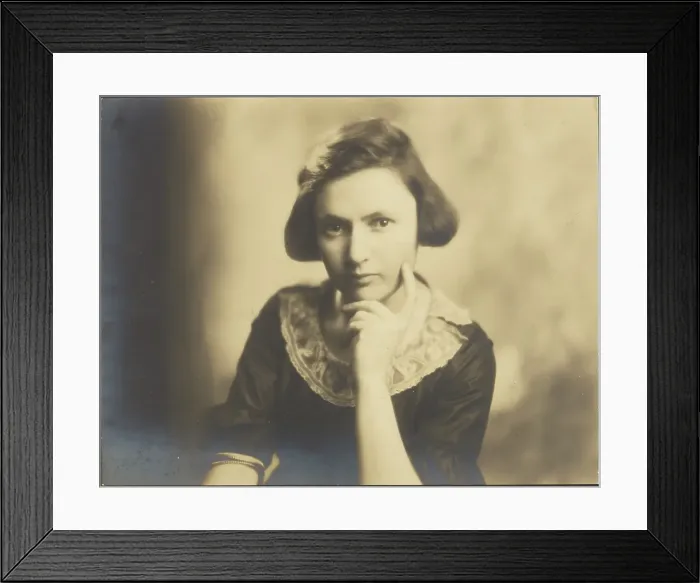 Framed Print : Portrait of a Young Woman with Lace Collar, 1907-1943. Creator: Louis Fleckenstein Framed Print : Portrait of a Young Woman with Lace Collar, 1907-1943. Creator: Louis Fleckenstein